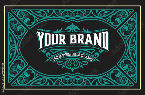 Western card with vintage style