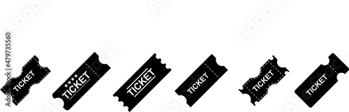 Ticket simple icon set. Vector illustration