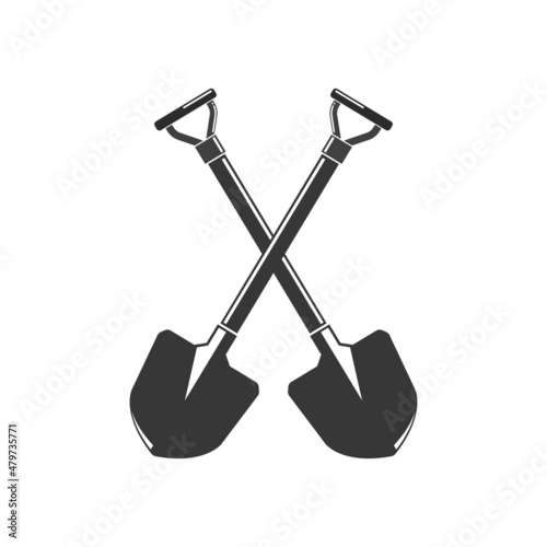 crossed shovel icon vector illustration design photo