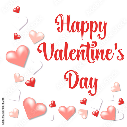 Valentine's Day Poster or banner with many sweet hearts and on red background.Promotion and shopping template or background for Love and Valentine's day concept.