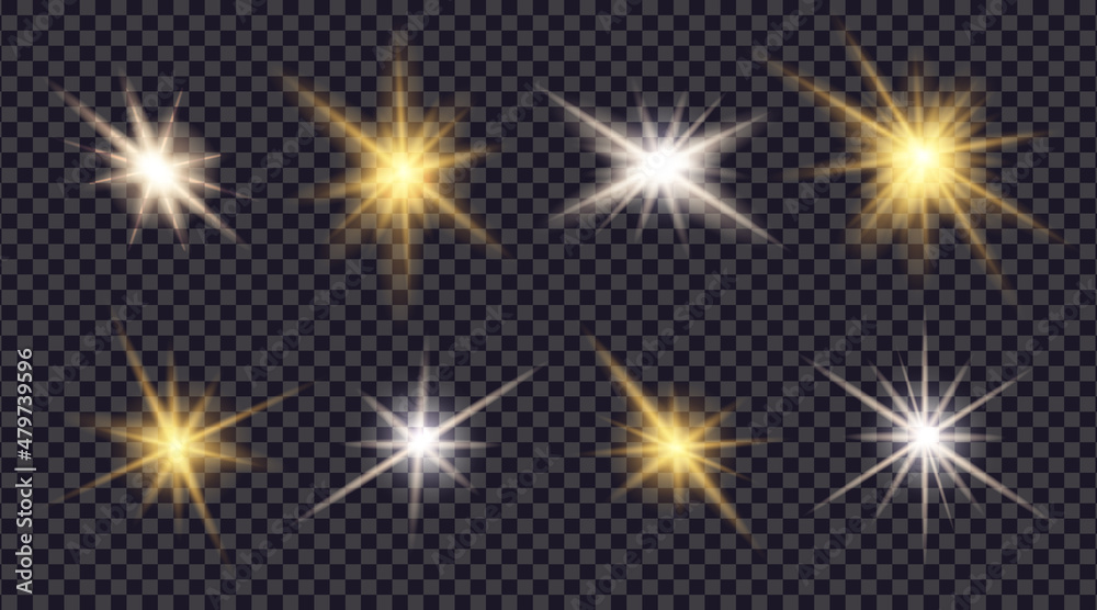 Bright spark star or glitter sparks of sun or camera. Shining sunlight ray. Magic burst beam isolated. vector Bright spark star or glitter sparks of sun or camera. Shining sunlight ray. Magic burst beam isolated. vector
