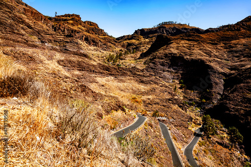 Mountain road, Gran Canaria, Canary Islands, Spain.