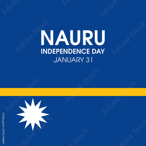 Nauru Independence Day vector. Abstract Flag of Nauru vector. Nauru Independence Day Poster, January 31. Important day