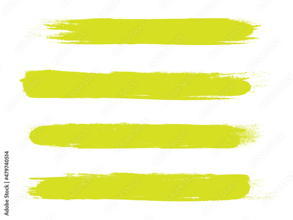 Obraz premium Green brush stroke set isolated on background. Collection of trendy brush stroke vector for green ink paint, grunge backdrop, dirt banner, watercolor design and dirty texture. Brush stroke vector 