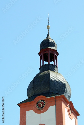 Tower of the Nikolai Kirke from the 13th century in the city of Siegen. Germany