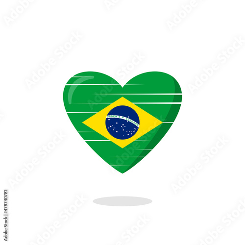 Brazil flag shaped love illustration Free Download Brazil flag shaped love illustration - GFXLoad