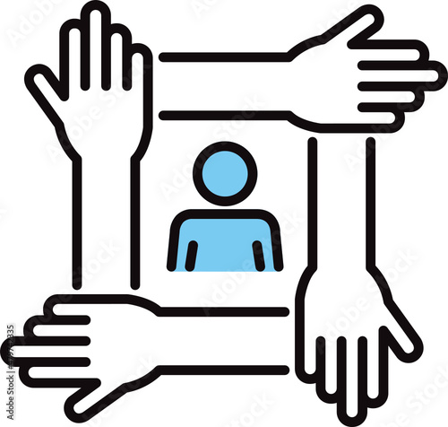 cooperate line icon