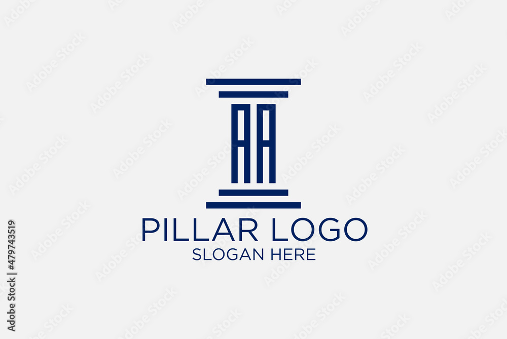 AA's initials legal pillar logo. premium vector