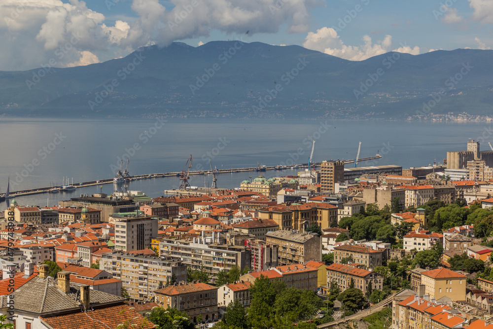 Aerial view of Rijeka in Croatia