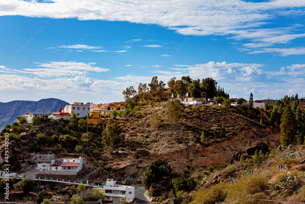 Mountain village on Gran Canaria, Canary Islands, Spain.