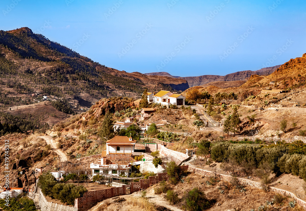 Mountain village on Gran Canaria, Canary Islands, Spain.