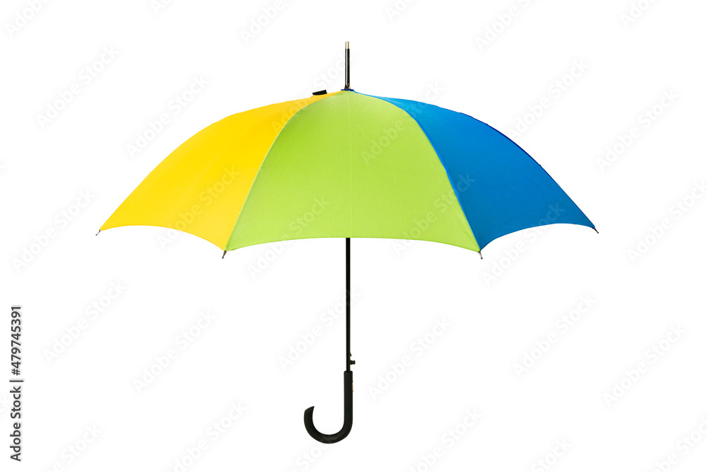 三色の傘、白バック