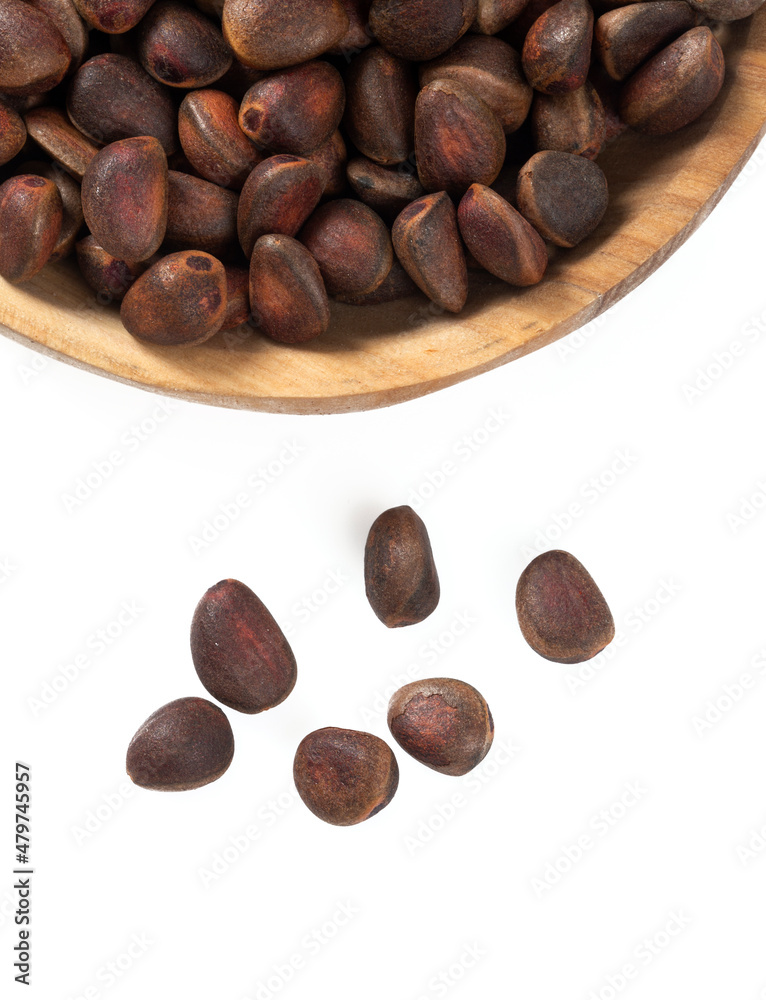 pine nuts isolated on white background pine nuts isolated on white background