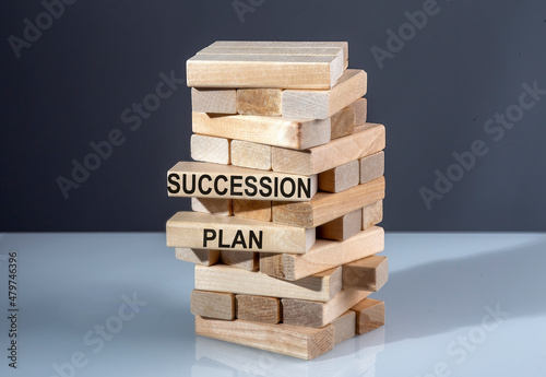 The text on wooden blocks Succession Plan. photo