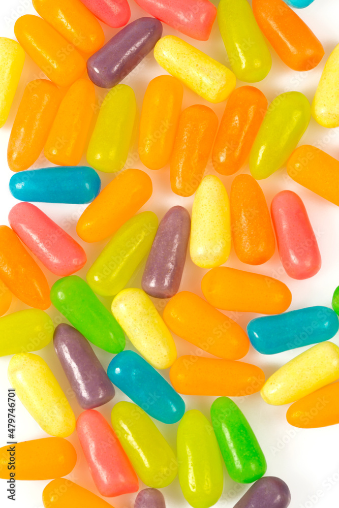 jelly pills candies isolated on white background jelly pills candies isolated on white background