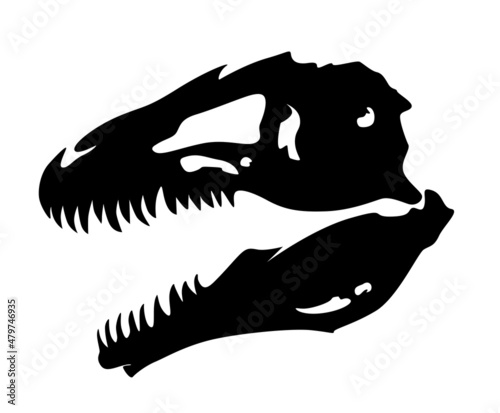 carnivorous dinosaur skull vector
