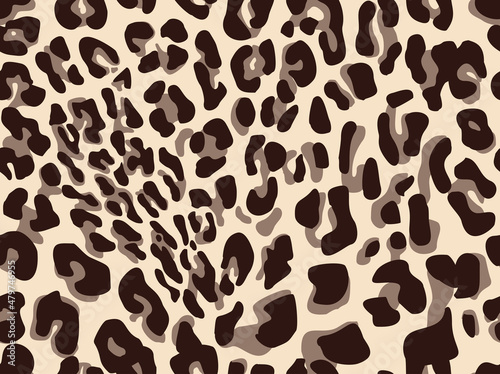 Leopard skin white seamless pattern. Print on fabric and clothes. Vector illustration