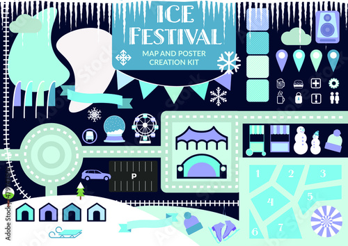 Ice Festival Event Map and Poster Creation Kit