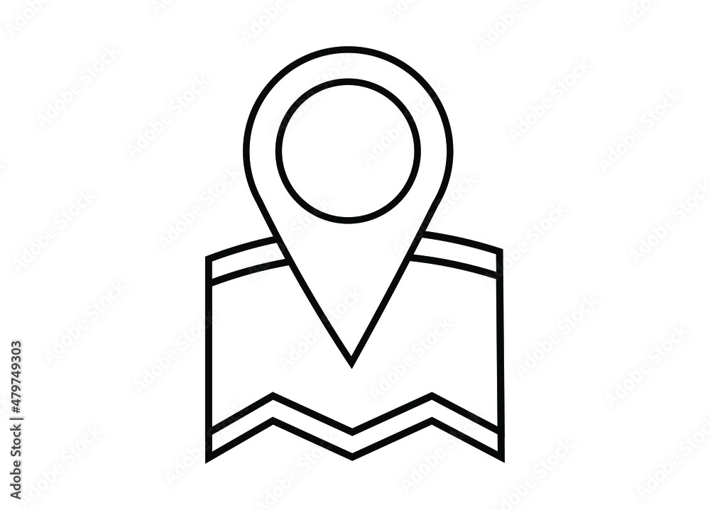 Black location icon, point on navigator map. Flat icon. Vector illustration.
Black location icon, point on navigator map. Flat icon. Vector illustration.