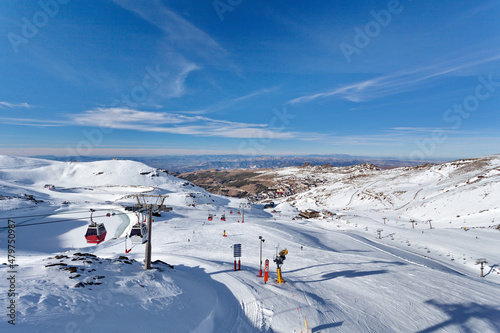 Mountain ski - Pradollano, Sierra Nevada, Spain