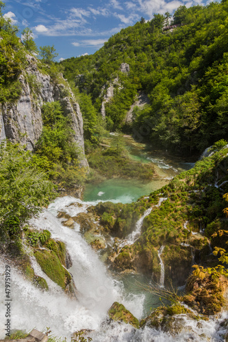 Sastavci waterfall in Plitvice Lakes National Park  Croatia