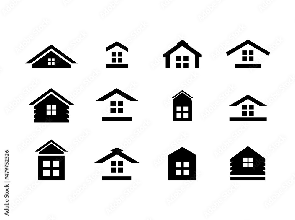 various of house icons. home button for website and page of apps.
