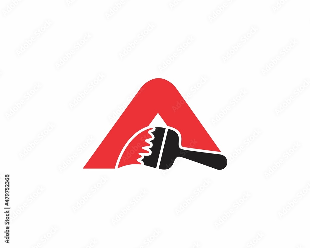 Letter A With Paint Brush Logo Icon 001 Stock Vector | Adobe Stock