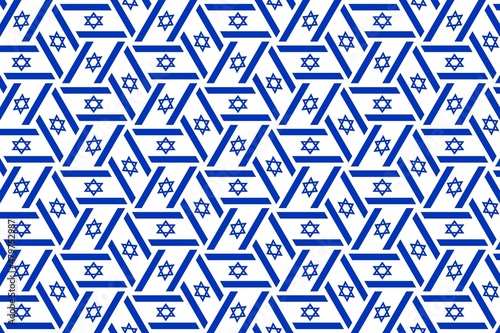 Geometric pattern in the colors of the national flag of Israel. The colors of Israel.