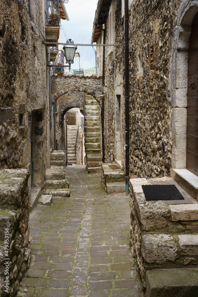 Castelvecchio Calvisio, medieval village in the Gran Sasso Natural Park, Abruzzi