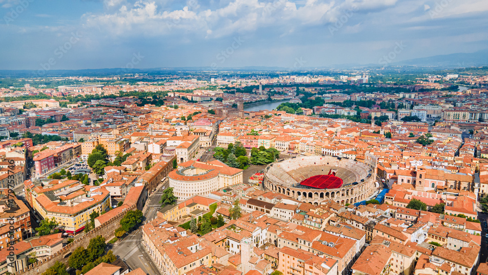  Verona Arena aerial panoramic view