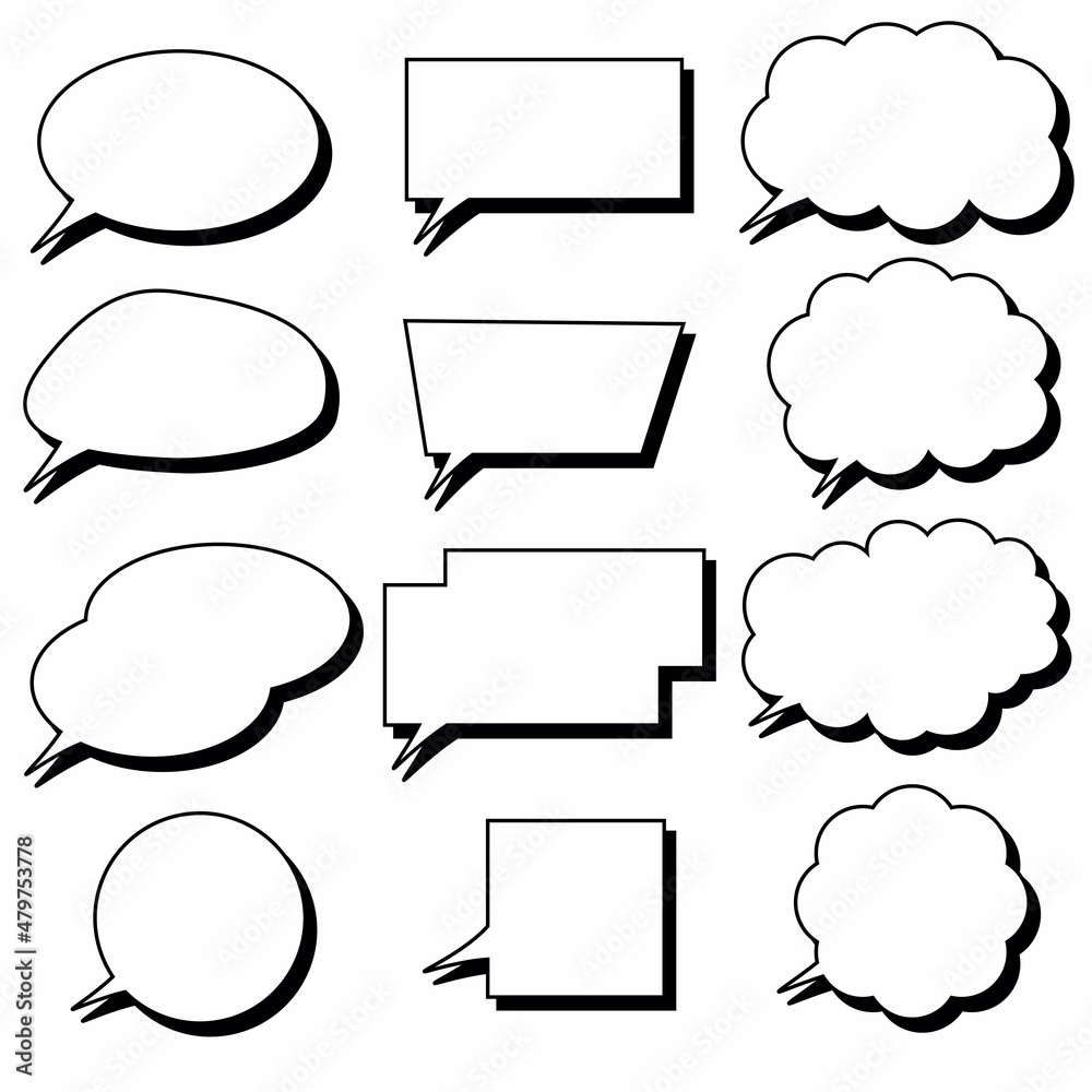 Obraz premium monochrome black comic set of speech bubbles