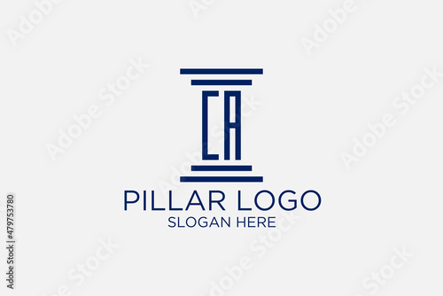 legal pillar logo initials C A. premium vector