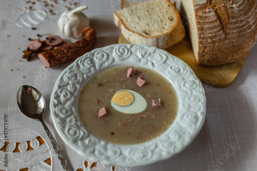 żurek wielkanocny sourbread soup photo