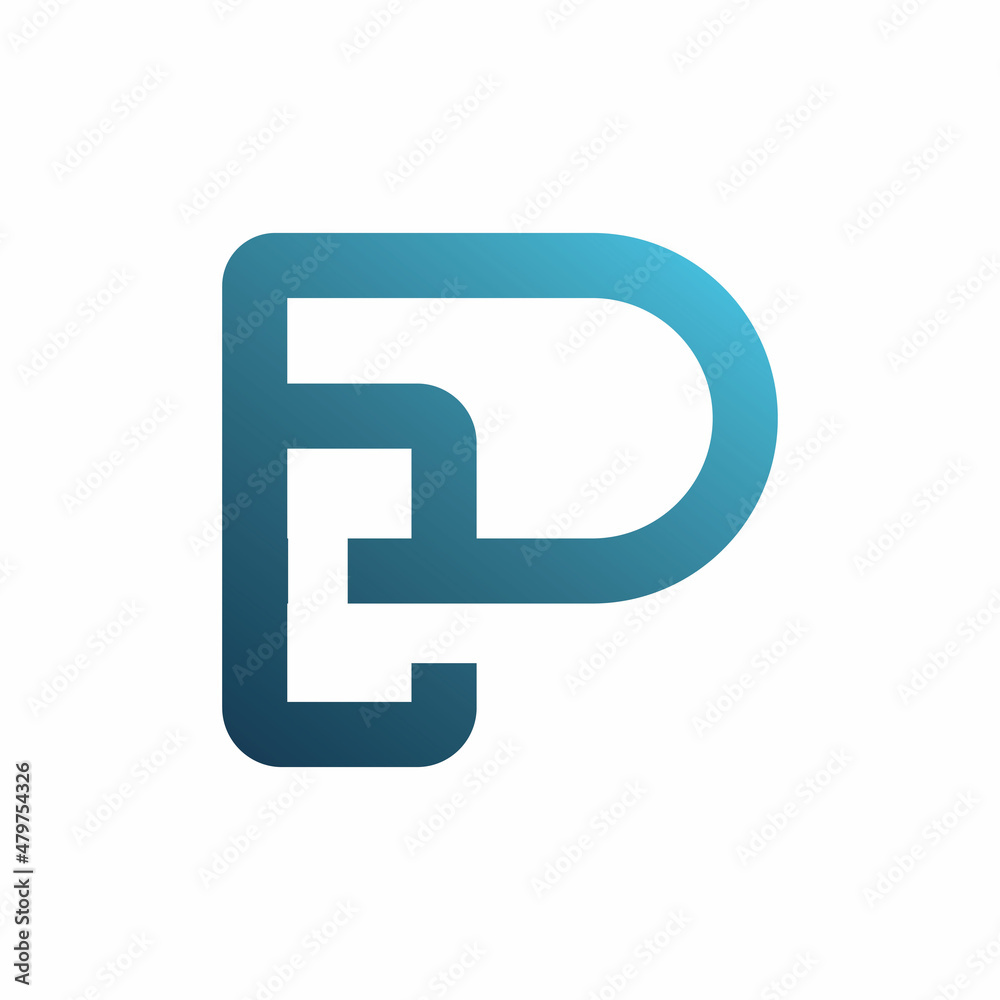 initial p letter color line logo design initial p letter color line logo design