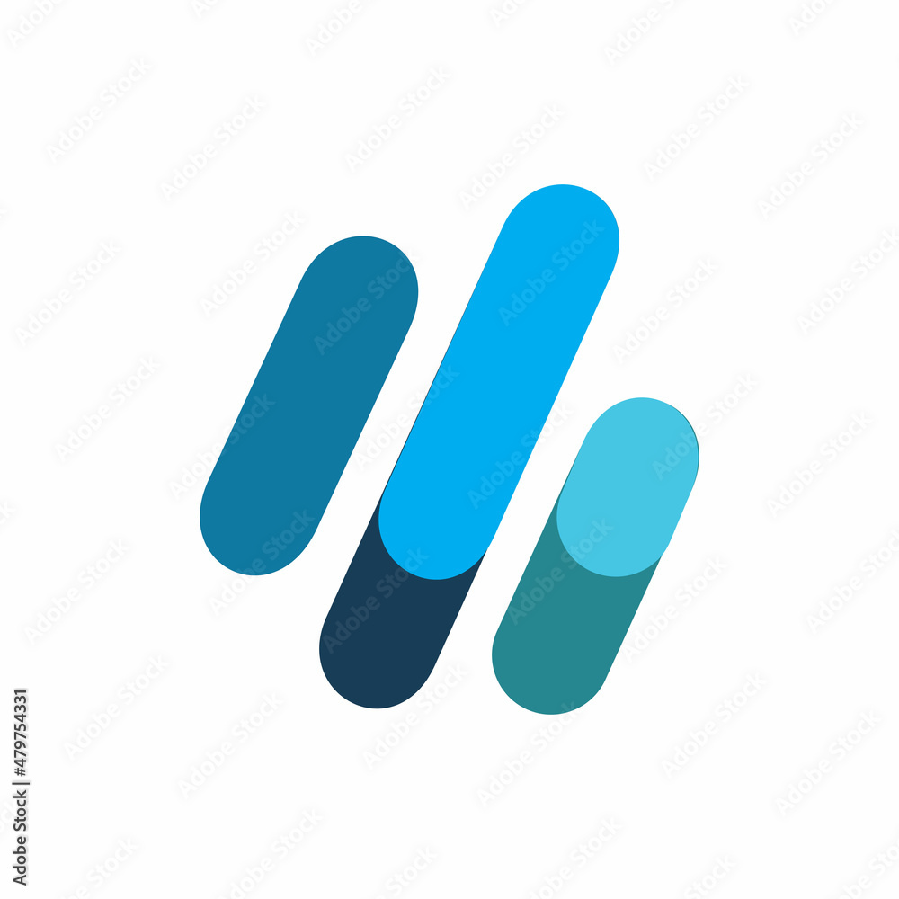 blue chart color line logo design