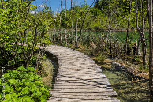 Boardwalk in Plitvice Lakes National Park  Croatia