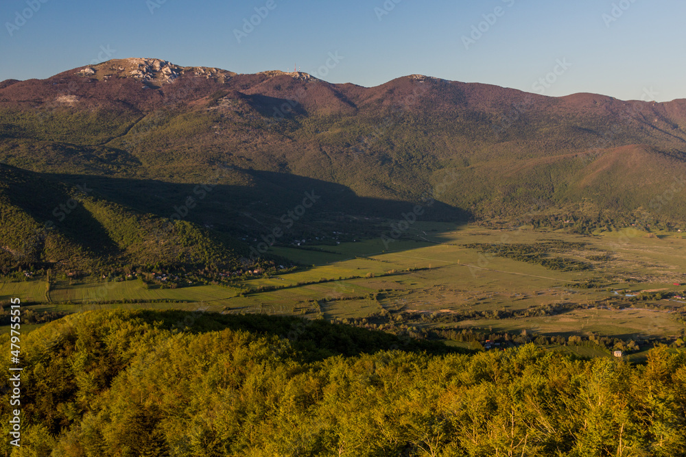 Aerial view of Matica valley near Korenica village, Croatia Aerial view of Matica valley near Korenica village, Croatia