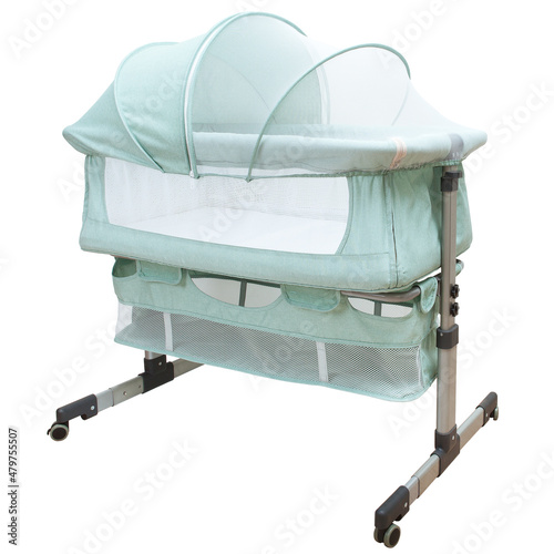 Canvas Print Baby bassinet travel cot co-sleeper, isolated over white