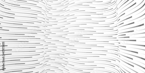 Technology vector abstract background with lines big data flow, 3D abstraction of nanotechnology and science, electronics and digital style, wire net dimensional perspective.