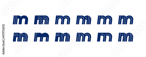 Letter m logo elements set,...