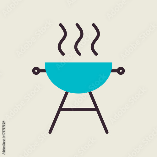 Grill BBQ cookout vector icon