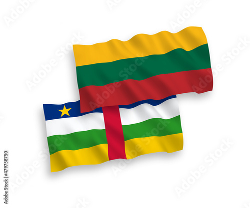 Flags of Lithuania and Central African Republic on a white background