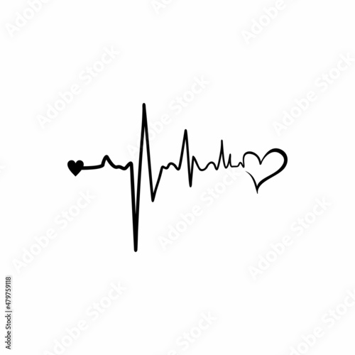 heart rate black and white illustration