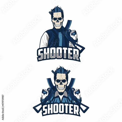 esport logo shooter skull