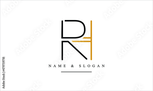 RH, HR, R, H abstract letters logo monogram