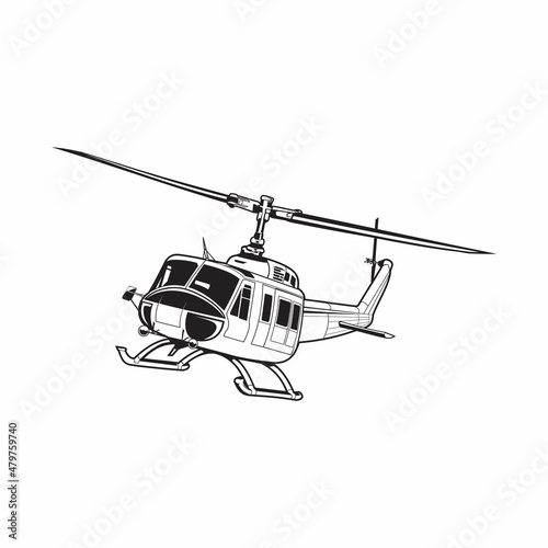 Canvas-taulu helicopter outline