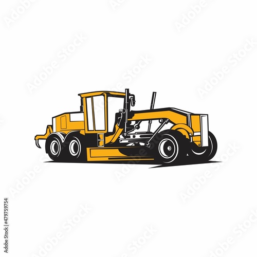 heavy vehicle leveling the ground