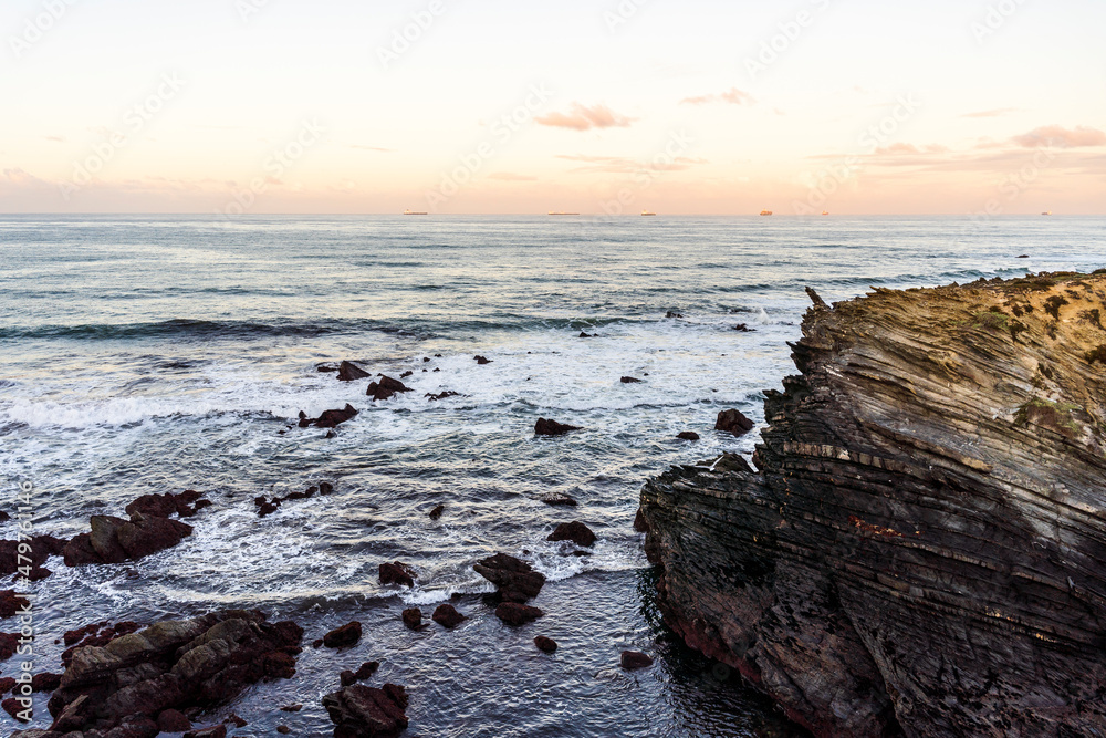 Beautiful landscape and seascape with rock formation in Samoqueira Beach, Alentejo, Portugal Beautiful landscape and seascape with rock formation in Samoqueira Beach, Alentejo, Portugal
