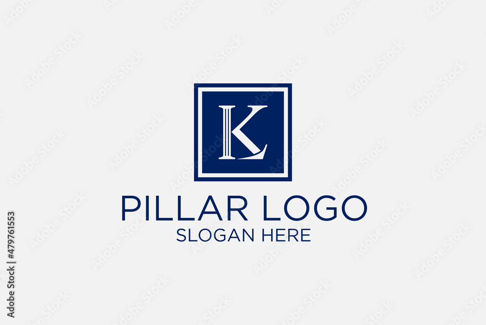legal pillar logo initials L K. premium vector legal pillar logo initials L K. premium vector
