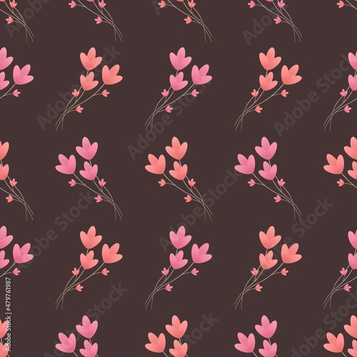 cute valentine's day pattern - flowers for lovers